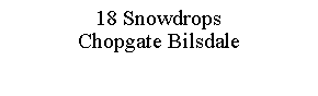 Text Box: 18 SnowdropsChopgate Bilsdale